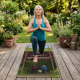 Personalised Happy Retirement Gifts for Mum Brown Yoga Mat