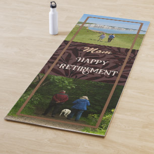 Personalised Happy Retirement Gifts for Mum Brown Yoga Mat
