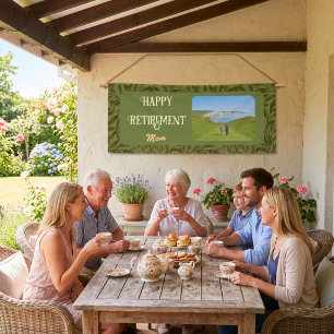 Personalised Happy Retirement Gifts for Mum Green Banner