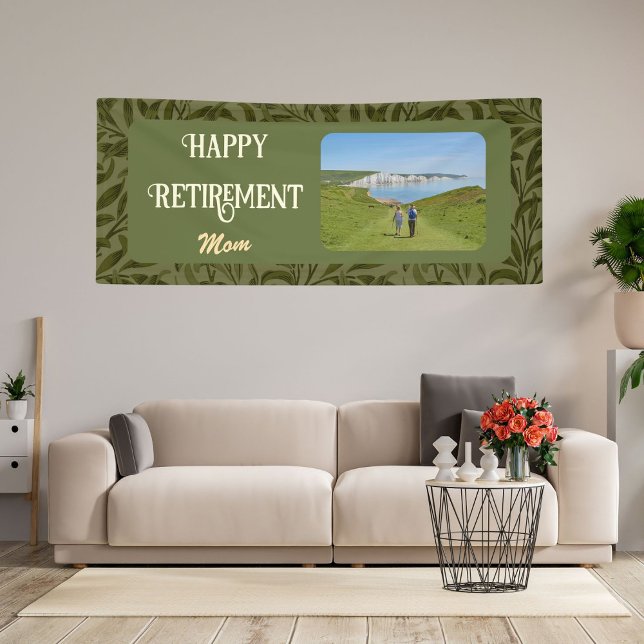 Personalised Happy Retirement Gifts for Mum Green Banner (Creator Uploaded)
