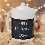 Personalised Happy Retirement Gifts for Mum Grey<br><div class="desc">Pouring love and warmth into every cup, our Personalised Happy Retirement Gifts for Mum teapot is the perfect way to show your appreciation for all she's done. With the ability to customise it with your heartfelt message and cherished photo, this teapot is not just a vessel for tea but a...</div>