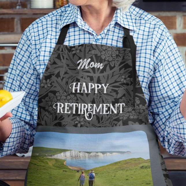 Personalised Happy Retirement Gifts for Mum Grey Apron (Creator Uploaded)