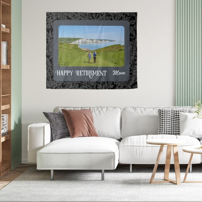 Personalised Happy Retirement Gifts for Mum Grey Tapestry (Creator Uploaded)