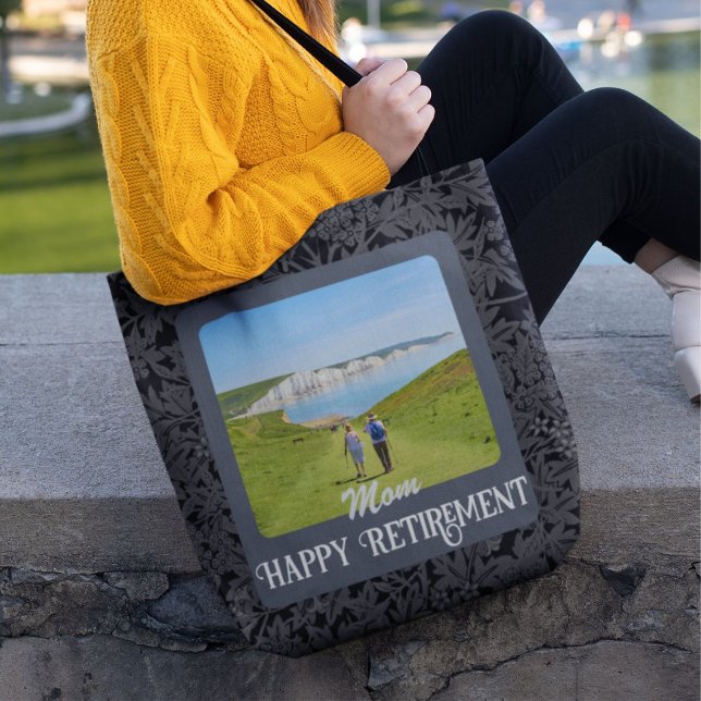 Personalised Happy Retirement Gifts for Mum Grey Tote Bag (Creator Uploaded)