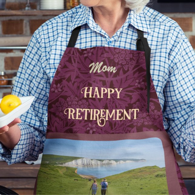 Personalised Happy Retirement Gifts for Mum Red Apron (Creator Uploaded)