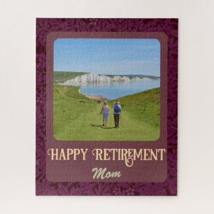 Personalised Happy Retirement Gifts for Mum Red Jigsaw Puzzle