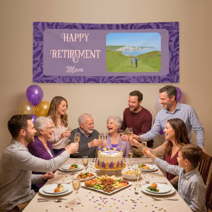 Personalised Happy Retirement Gifts for Mum Violet Banner