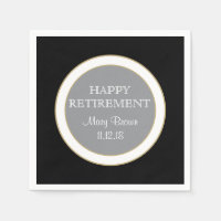 Personalised Happy RETIREMENT  paper napkin