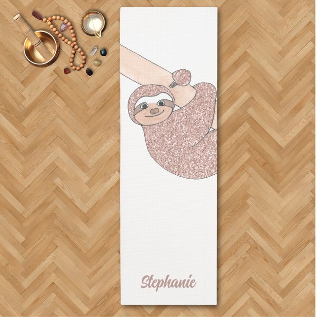 Personalised Happy Sloth Cute Yoga Mat (Creator Uploaded)