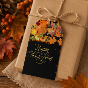 Personalised Happy Thanksgiving Autumn Harvest Gift Tags