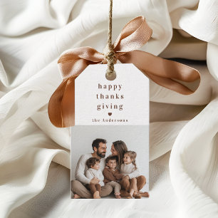 Personalised Happy Thanksgiving Photo  Gift Tags