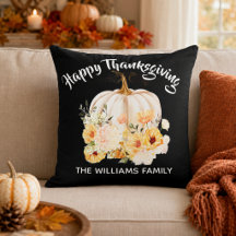 Personalised Happy Thanksgiving Pumpkin Floral