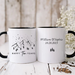 Personalised Happy Tin years Two-Tone Coffee Mug