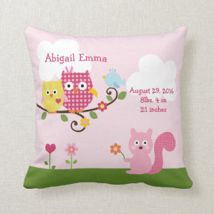 Personalised Happy Tree Owls Pillow Keepsake