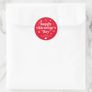 Personalised Happy Valentine's Day Classic Round Sticker