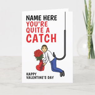 Personalised " Happy Valentines Day" Fishing Fish Holiday Card