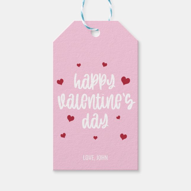 Personalised Happy Valentine's Day Gift Tags (Front)