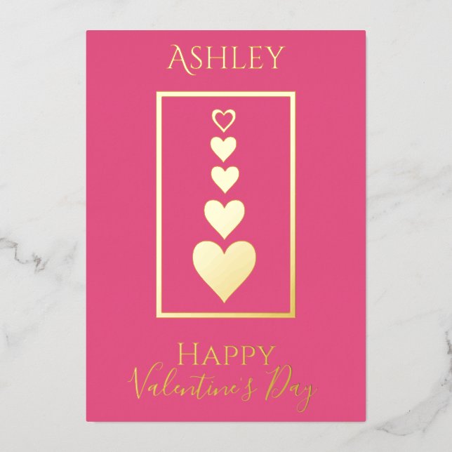 Personalised Happy Valentine's Day Modern Hearts (Front)