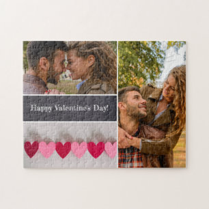 Personalised Happy Valentine's Day Photo Collage Jigsaw Puzzle
