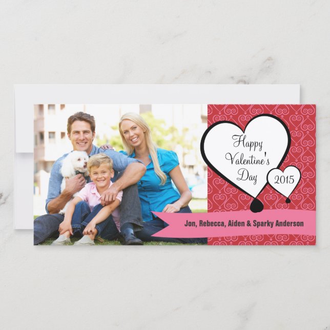 Personalised Happy Valentine's Day Photo Greeting Holiday Card (Front)