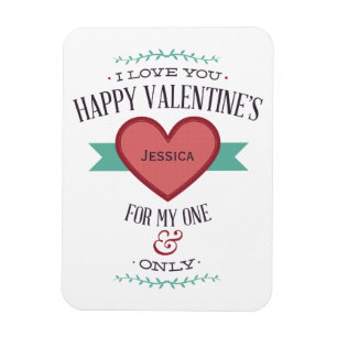 Personalised Happy Valentine's For My One & Only Magnet