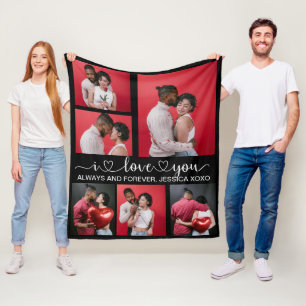 Personalised Happy Valentines's Day 6 Photo   Fleece Blanket