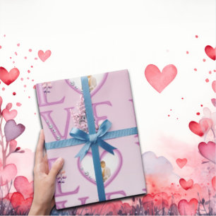 Personalised Happy Valentines's Day Photo    Wrapping Paper