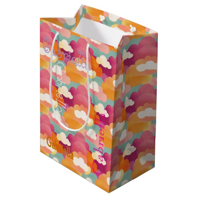 Personalised Happy Watercolor Gift Bag (Back Angled)