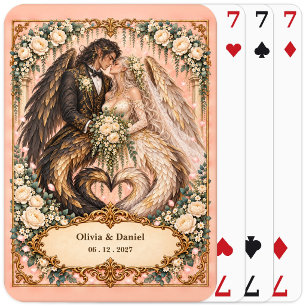 Personalised Harpy Bride and Groom Wedding Favour Playing Cards