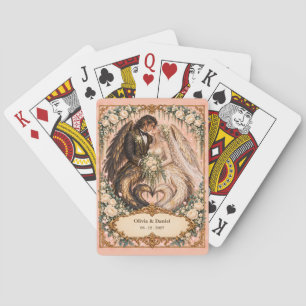Personalised Harpy Bride and Groom Wedding Favour Playing Cards