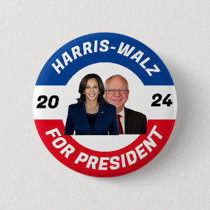 Personalised harris Walz for president 2024 6 Cm Round Badge