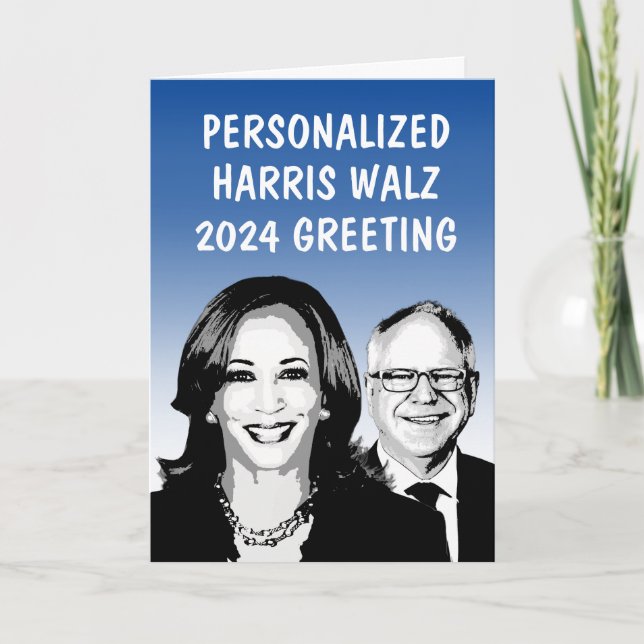 Personalised Harris Walz Greeting Card (Front)