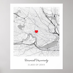 Personalised Harvard University Map Poster