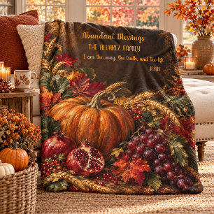 Personalised Harvest Blessings Christian Blanket