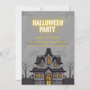 Personalised HAUNTED HOUSE HALLOWEEN INVITATION