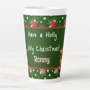 Personalised Have A Holly Jolly Christmas Latte Mug