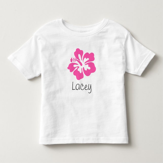 Personalised Hawaiian Flower Hibiscus Pink Toddler T-Shirt (Front)