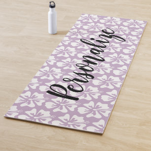 Personalised Hawaiian flower yoga mat for workout