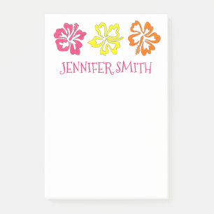 Personalised Hawaiian Hibiscus Flower Tropical Post-it Notes