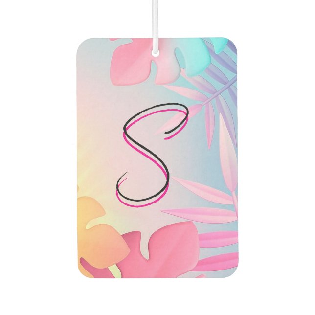 Personalised Hawaiian Theme Car Air Freshener (Front)