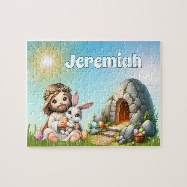 Personalised He Is Risen Easter Jigsaw Puzzle (Horizontal)