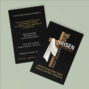 Personalised He Is Risen Easter Party Invitation Flyer