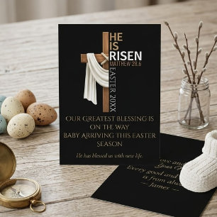 Personalised He Is Risen Easter Pregnancy Announcement