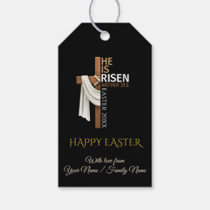 Personalised He Is Risen Happy Easter Gift Tags