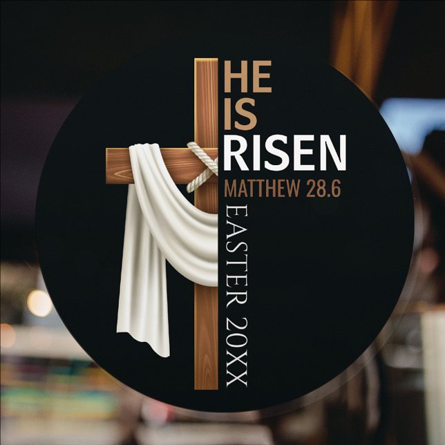 Personalised He Is Risen Vintage Easter Cross (Creator Uploaded)