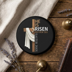 Personalised He Is Risen Vintage Easter Cross Magnet