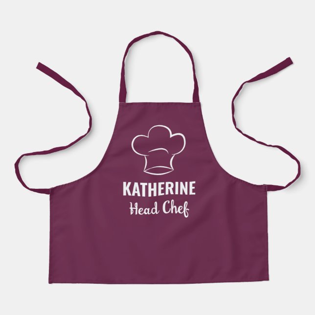 Personalised Head Chef Name Baking Cooking Custom Apron (Front)