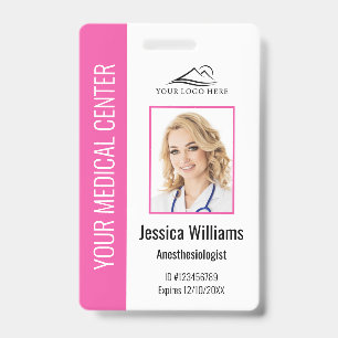 Personalised Healthcare Employee Pink ID Badge