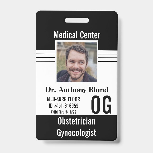 Personalised Healthcare Professional Name Tag ID Badge (Front)