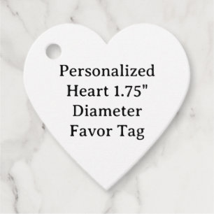 Personalised Heart 1.75" Diameter Favour Tag